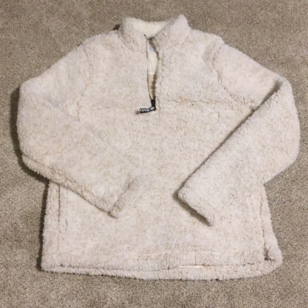 White fluffy pullover